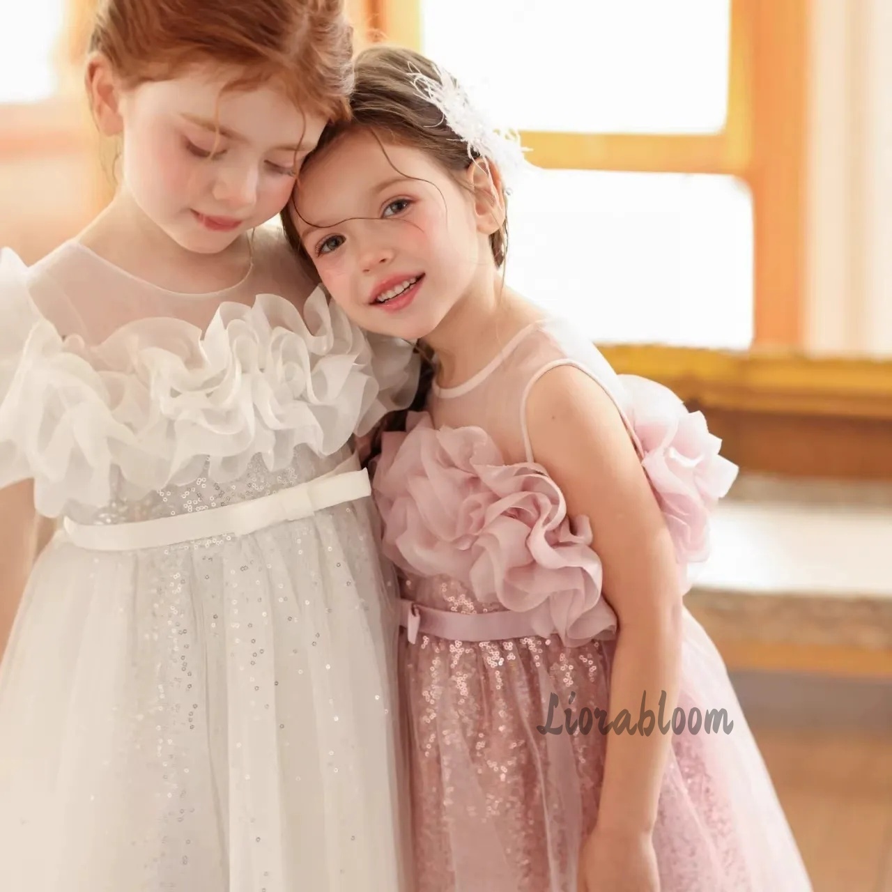 Formal Skirt - Kızların Pembe Dalgalı Tül Resmi Elbisesi