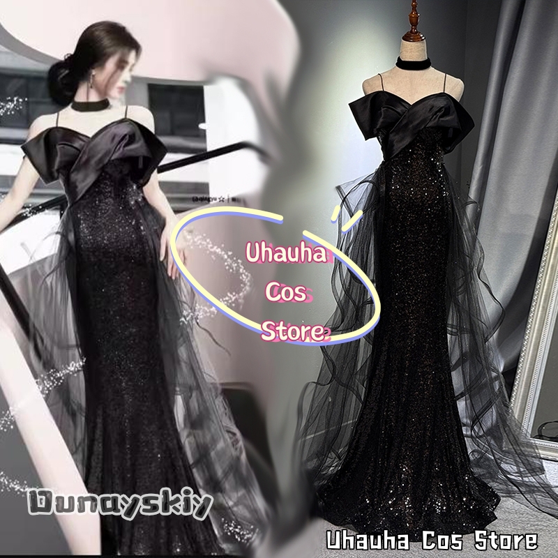Evening Gown - Cosplay Lüks Abiye Kostümleri aBcUH@Siyah Payet