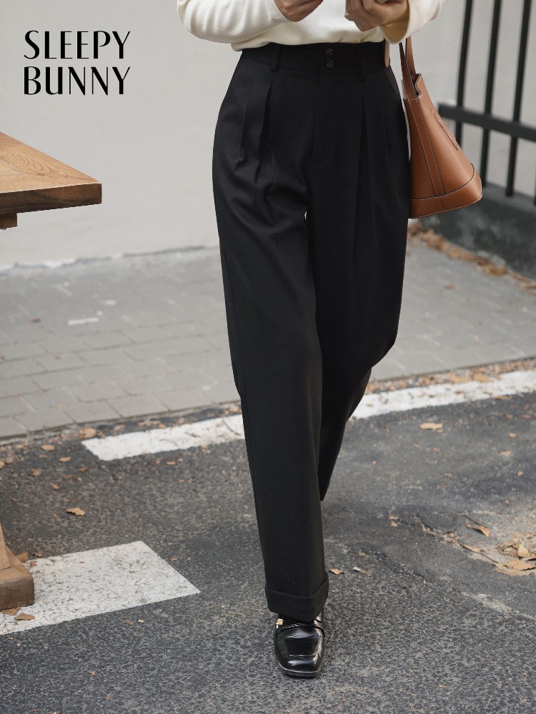 Tailored Trouser Wide - Kadınlar için Yüksek Bel Yün Benzeri