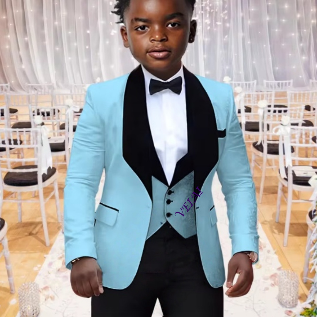 Formal Dress - 3 parçalı, muhteşem jakarlı erkek çocuk