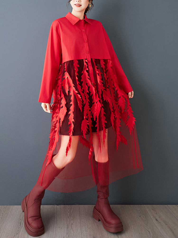 Kadınlar İçin Fileli Patchwork - Women'S Red Formal Wear incelemesi ve fiyatı
