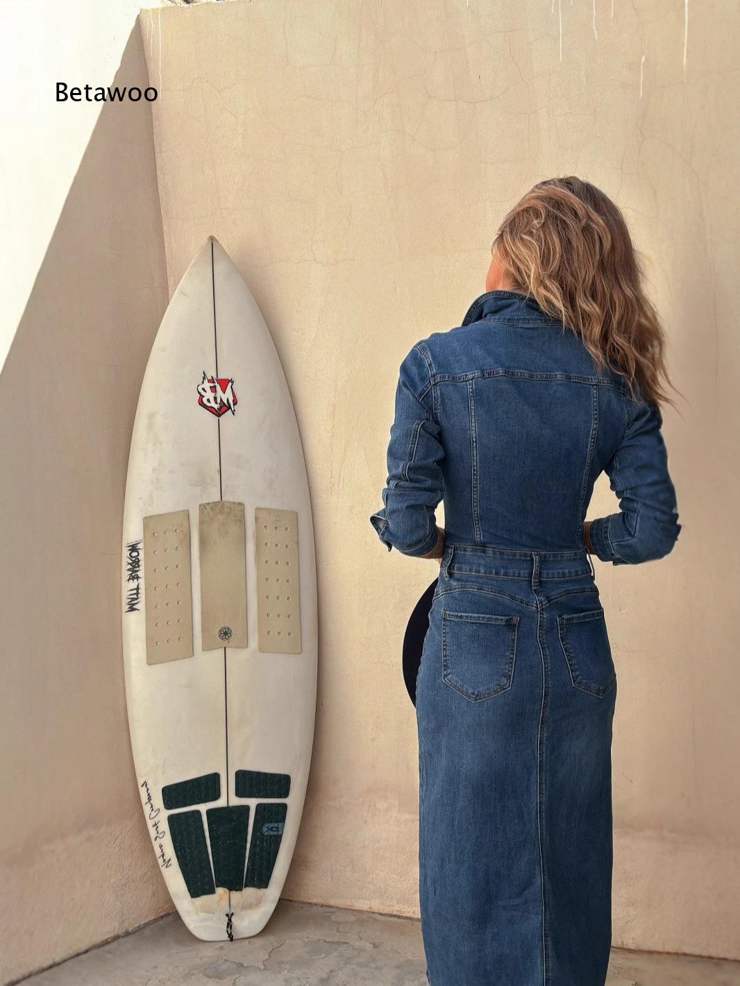 Kadınlar için Siyah Kot Midi E - Midi Dress incelemesi ve fiyatı