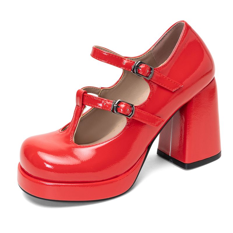 Retro Parlak Kadın Ayakkabısı  - Pump Heel Block incelemesi ve fiyatı